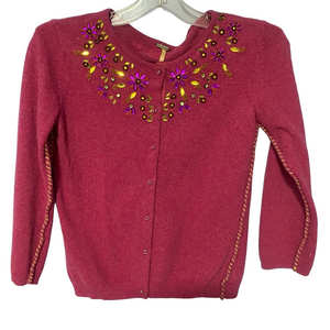 Free people Embroidered /beaded Women's Sweater - Pink sz small